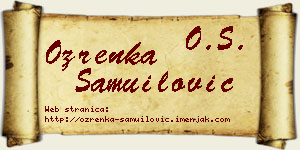 Ozrenka Samuilović vizit kartica
